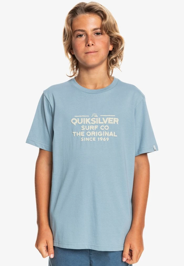 FEEDING LINE - T-shirt imprimé - faded denim Quiksilver FEEDING LINE - T-shirt Imprimé - Faded Denim -Quiksilver Soldes 07966a5606fd4f30b49e17ca12bfdf04