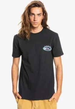 Quiksilver TEMPER - T-shirt Imprimé - Black