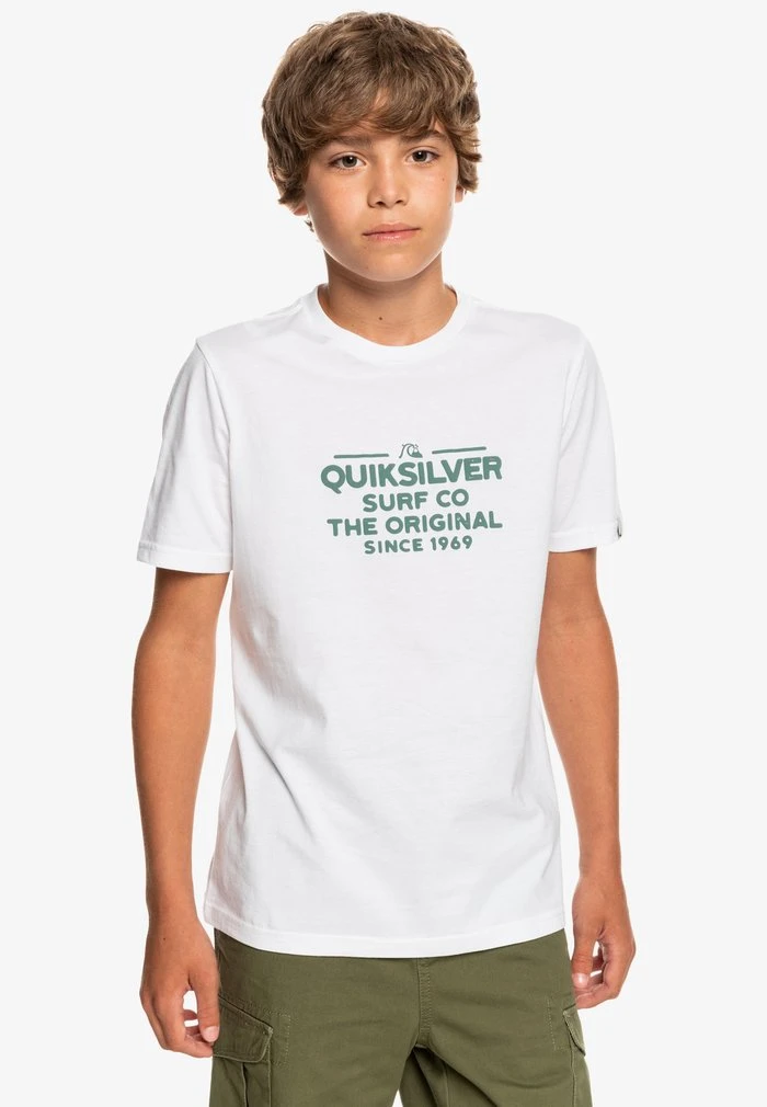 FEEDING LINE - T-shirt imprimé - white Quiksilver FEEDING LINE - T-shirt Imprimé - White -Quiksilver Soldes 11eac1f61e6143b6970ee4c4933c1588