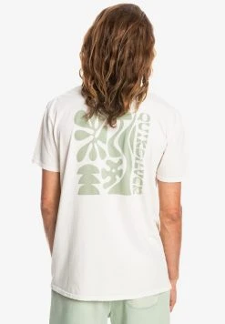 Quiksilver BE STILL MANCHES COURTES - T-shirt Imprimé - Antique White -Quiksilver Soldes 11ee5bda9547494a9c57c833f16186ee