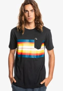 Quiksilver RESIN TINT - T-shirt Imprimé - Black