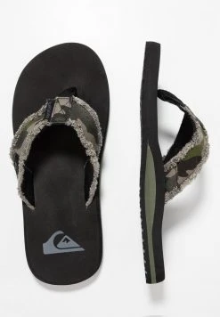 Quiksilver MONKEY ABYSS - Tongs - Green/black/brown -Quiksilver Soldes 1bc34af6f780483ba158f29e2e24b047