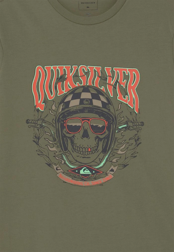 BIKER SKULL - T-shirt imprimé - four leaf clover Quiksilver BIKER SKULL - T-shirt Imprimé - Four Leaf Clover -Quiksilver Soldes 1ca5251410794455a21dd91ff96b3fe9