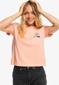 Quiksilver MANCHES COURTES - T-shirt Imprimé - Peach Pink