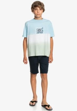 Quiksilver SLOW DIVE YOUTH - T-shirt Imprimé - Airy Blue Ombre Dye