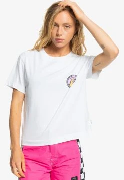 Quiksilver MANCHES COURTES - T-shirt Imprimé - Off-white