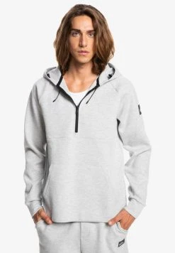 Quiksilver STEP OFF MIT HALBREISSVERSCHLUSS - Sweat à Capuche - Light Grey Heather