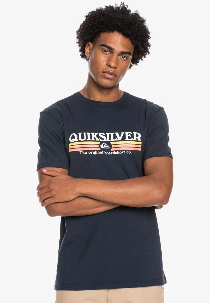 Quiksilver LINED UP - T-shirt Imprimé - Navy Blazer 3 Quiksilver LINED UP - T-shirt Imprimé - Navy Blazer