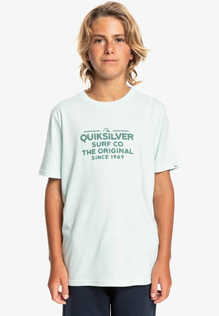 Quiksilver FEEDING LINE - T-shirt Imprimé - Blue Glass 3 Quiksilver FEEDING LINE - T-shirt Imprimé - Blue Glass