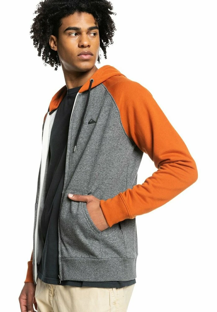 Quiksilver ESSENTIALS ZIP RAGLAN - Sweat à Capuche Zippé - Dark Grey Heather 6 Quiksilver ESSENTIALS ZIP RAGLAN - Sweat à Capuche Zippé - Dark Grey Heather – Image 4