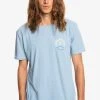 Quiksilver SIMPLE SCRIPT - T-shirt Imprimé - Faded Denim Heather -Quiksilver Soldes 3589f63777cc42ff912a448b46a2728e