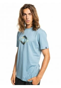 Quiksilver LET IT RIDE - T-shirt Imprimé - Faded Denim -Quiksilver Soldes 3ca144ce1f584b408b0a276916e9afd5