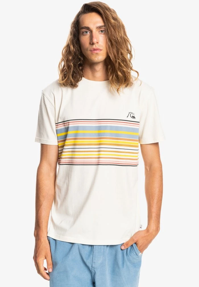 Quiksilver RYTHMIC STRIPE - T-shirt Imprimé - Antique White 3 Quiksilver RYTHMIC STRIPE - T-shirt Imprimé - Antique White