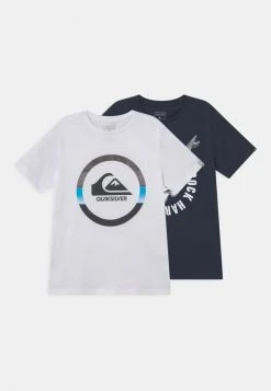 Quiksilver SKULLED DREAM TEE 2 PACK - T-shirt Imprimé - White/navy