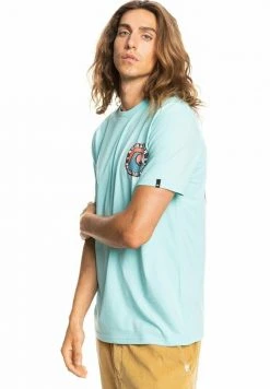 Quiksilver ANOTHER STORY - T-shirt Imprimé - Blue -Quiksilver Soldes 4ec3482c9a0a4805b4d0ac9f1ba49684