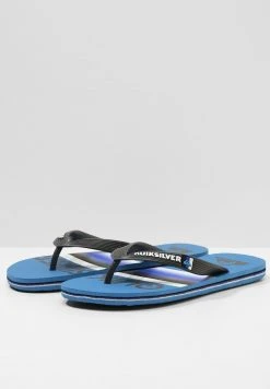 Quiksilver MOLOKAI SLAB - Tongs - Grey/blue/blue -Quiksilver Soldes 50cf7c2ef98f4915888c2400f4f48696