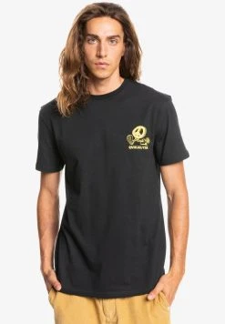 Quiksilver NEW WORLD POUR EQYZT - T-shirt Imprimé - Black
