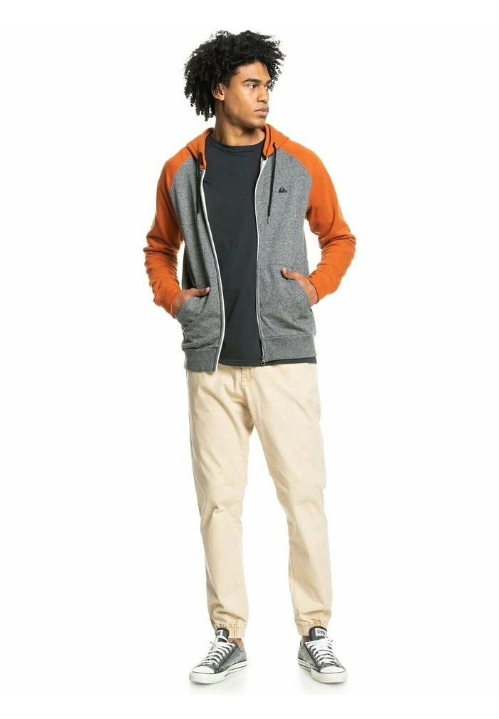 Quiksilver ESSENTIALS ZIP RAGLAN - Sweat à Capuche Zippé - Dark Grey Heather 4 Quiksilver ESSENTIALS ZIP RAGLAN - Sweat à Capuche Zippé - Dark Grey Heather – Image 2