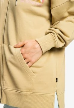 Quiksilver Sweat à Capuche Zippé - Beige -Quiksilver Soldes 5672c188f3f943239acaedc6a86462f5