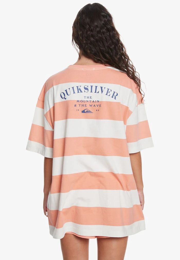 T-shirt imprimé - peach pink print stripe Quiksilver T-shirt Imprimé - Peach Pink Print Stripe -Quiksilver Soldes 56e863fdaeab441bb81d0484890c51eb