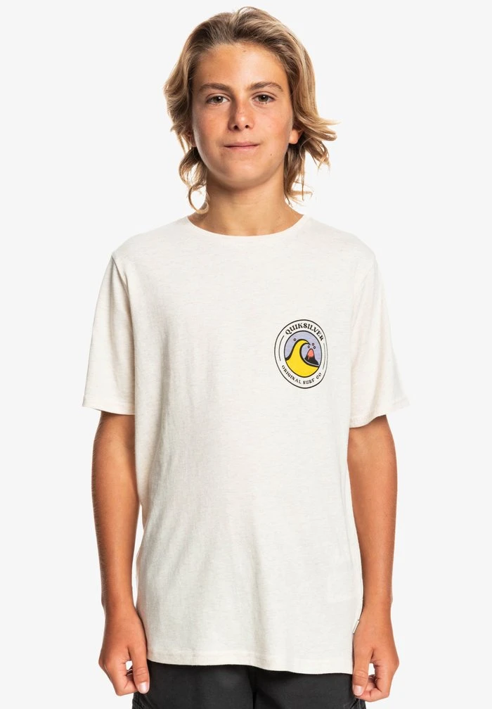 Quiksilver CLOSED BUBBLE - T-shirt Imprimé - Antique White Heather 3 Quiksilver CLOSED BUBBLE - T-shirt Imprimé - Antique White Heather