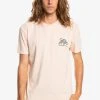 Quiksilver SLOW MOVER - T-shirt Imprimé - Almond Cream