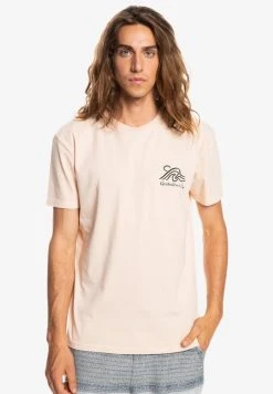 Quiksilver SLOW MOVER - T-shirt Imprimé - Almond Cream