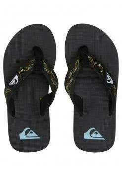 Quiksilver MOLOKAI STITCHY - Tongs - Black/black/green -Quiksilver Soldes 61a38a71f64b4ea3be0cc317ba2b72fc