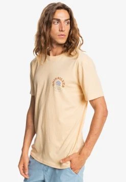 Quiksilver SIMPLE SCRIPT - T-shirt Imprimé - Almond Cream Heather -Quiksilver Soldes 63f17ca109934b8494f4b990b6df5e1f