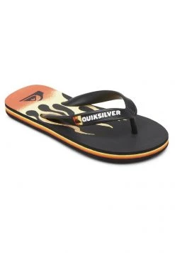Quiksilver MOLOKAI FLAME - Tongs - Black/black/yellow -Quiksilver Soldes 662ac7c3ef054968a625d4a989606647