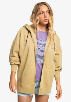 Quiksilver Sweat à Capuche Zippé - Beige -Quiksilver Soldes 697f0cd5527746f4a9a46bae16e1f28d