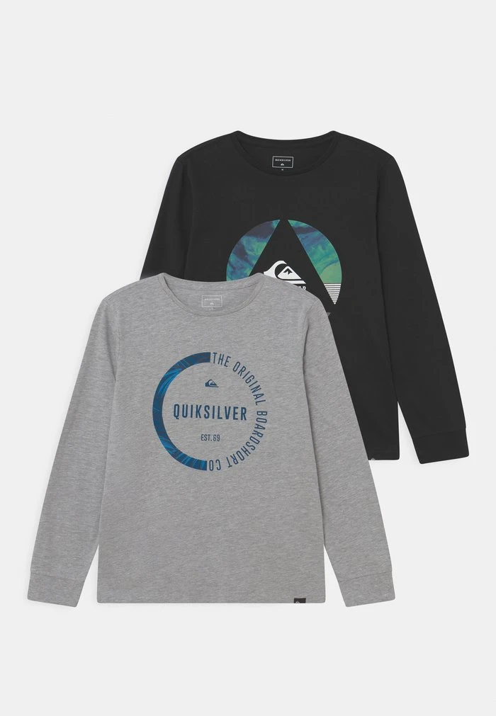 Quiksilver TRIANGLE BUNDSY TEE 2 PACK - T-shirt à Manches Longues - Athletic Heather/black 3 Quiksilver TRIANGLE BUNDSY TEE 2 PACK - T-shirt à Manches Longues - Athletic Heather/black