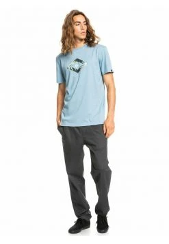 Quiksilver LET IT RIDE - T-shirt Imprimé - Faded Denim -Quiksilver Soldes 7695383351ca42dc80b30fb21d6eb9fc