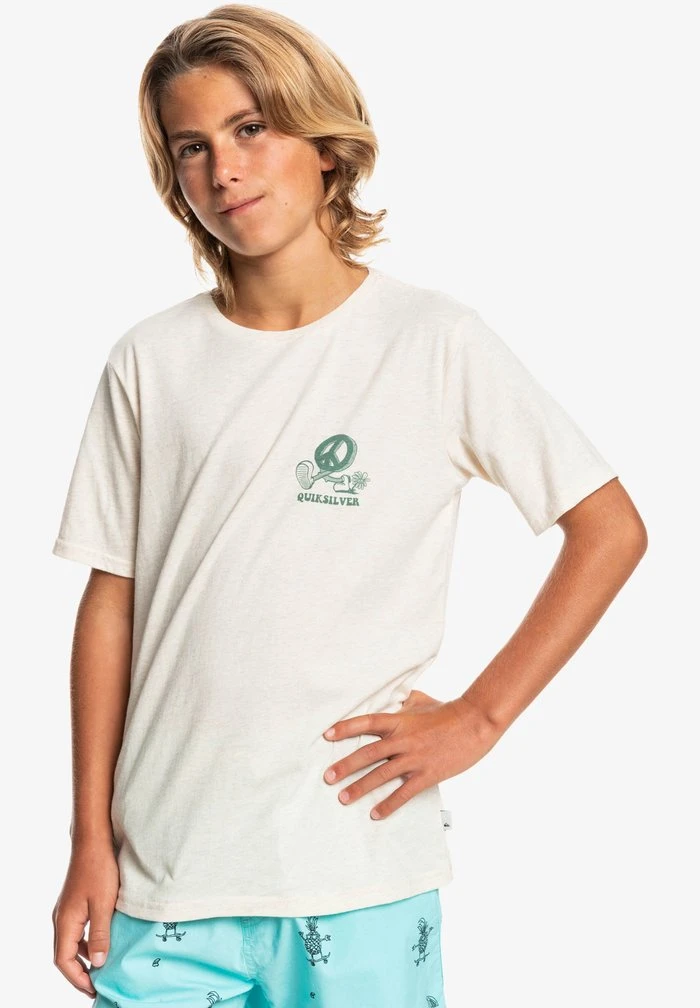 Quiksilver NEW WORLD - T-shirt Imprimé - Antique White Heather 3 Quiksilver NEW WORLD - T-shirt Imprimé - Antique White Heather