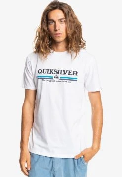 Quiksilver LINED UP - T-shirt Imprimé - White