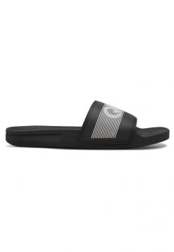 Quiksilver RIVI WORDMARK - Sandales De Bain - Black/white/black -Quiksilver Soldes 7e865d3ccf964fefb6351f2df712f22a