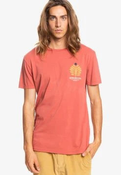 Quiksilver PROMOTE THE STOKE - T-shirt Imprimé - Burnt Ochre