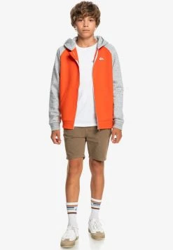 Quiksilver EASY DAY ZIP YOUTH - Sweat à Capuche Zippé - Cherry Tomato