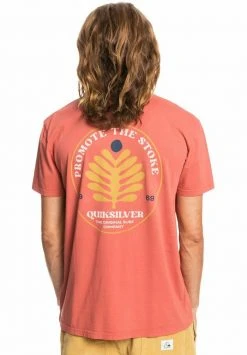 Quiksilver PROMOTE THE STOKE - T-shirt Imprimé - Burnt Ochre -Quiksilver Soldes 944a34624ae9441c9fc5bbe5f6e4da61