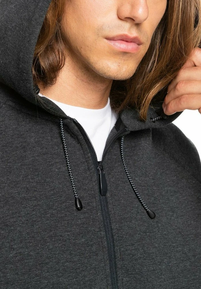 Quiksilver STEP OFF MIT HALBREISSVERSCHLUSS - Sweat à Capuche - Dark Grey Heather 6 Quiksilver STEP OFF MIT HALBREISSVERSCHLUSS - Sweat à Capuche - Dark Grey Heather – Image 4