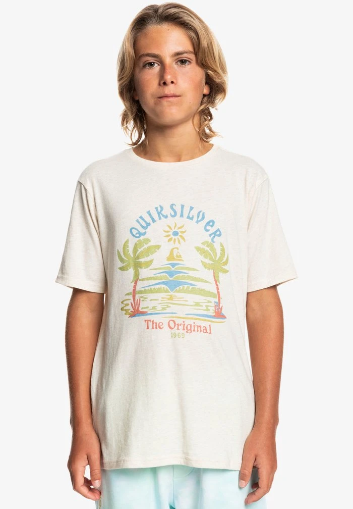 Quiksilver STRANGE DAYS - T-shirt Imprimé - Antique White Heather 3 Quiksilver STRANGE DAYS - T-shirt Imprimé - Antique White Heather
