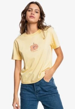 Quiksilver MANCHES COURTES - T-shirt Imprimé - Yellow