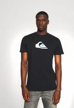 Quiksilver COMP LOGO SS - T-shirt Imprimé - Black