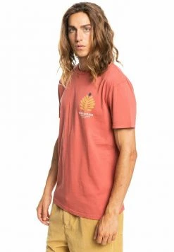 Quiksilver PROMOTE THE STOKE - T-shirt Imprimé - Burnt Ochre -Quiksilver Soldes a5959ce804684fc288a085e4a921aced