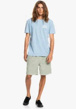 Quiksilver SIMPLE SCRIPT - T-shirt Imprimé - Faded Denim Heather -Quiksilver Soldes a62dd10c0ce940f0bfc84aa82fcda914