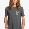 Quiksilver GONE WORDS MANCHES COURTES - T-shirt Basique - Charcoal Heather