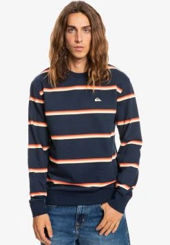 Quiksilver FEEDER - Sweatshirt - Cherry Tomato Feeder Stripe