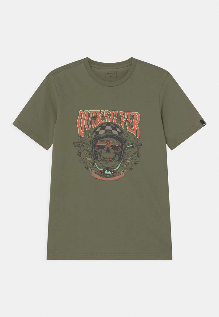 BIKER SKULL - T-shirt imprimé - four leaf clover Quiksilver BIKER SKULL - T-shirt Imprimé - Four Leaf Clover -Quiksilver Soldes a76b74cf7d5d4d79a7df97c2e508dd8a