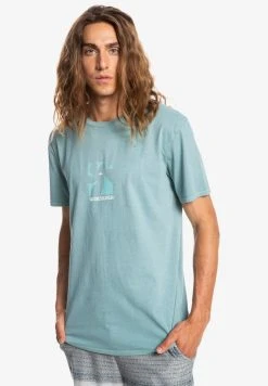 Quiksilver BIG ISLAND - T-shirt Imprimé - Sea Pine
