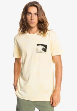 Quiksilver WAVE MANCHES COURTES - T-shirt Imprimé - Neon Yellow